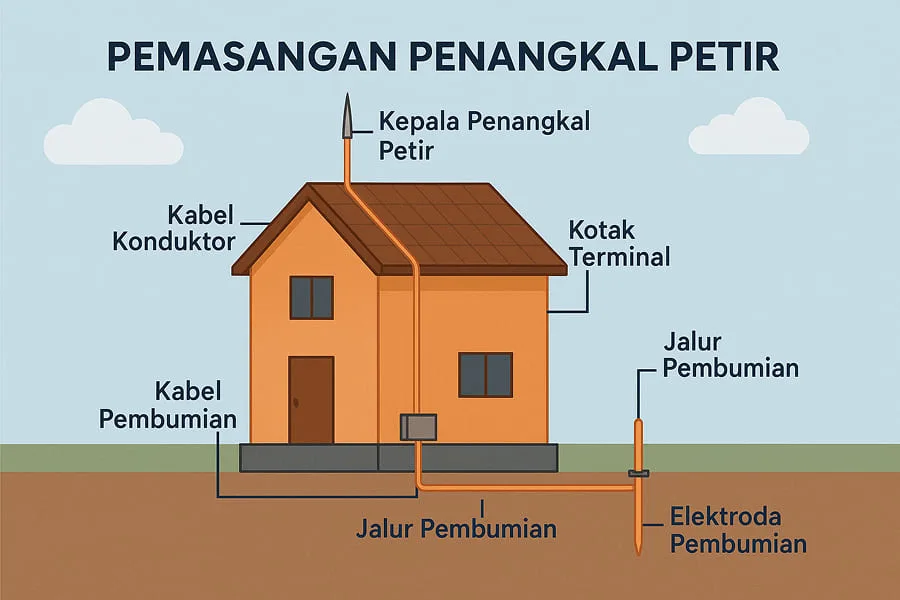 Jasa pemasangan penangkal petir dan grounding listrik